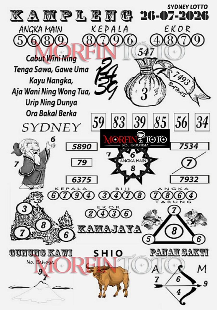 SYAIR TOGEL KAMPLENG SYDNEY LOTTO 26 JULI 2026