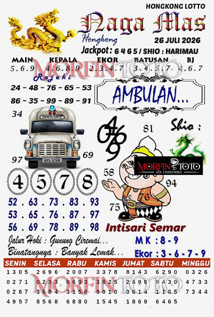 SYAIR TOGEL NAGA MAS HONGKONG LOTTO 26 JULI 2026