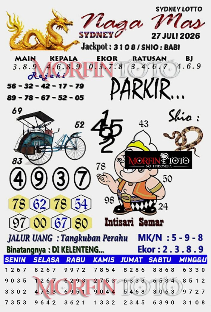 SYAIR TOGEL NAGA MAS SYDNEY LOTTO 27 JULI 2026