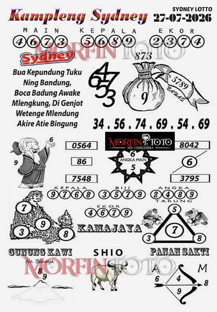 SYAIR TOGEL KAMPLENG SYDNEY LOTTO 27 JULI 2026