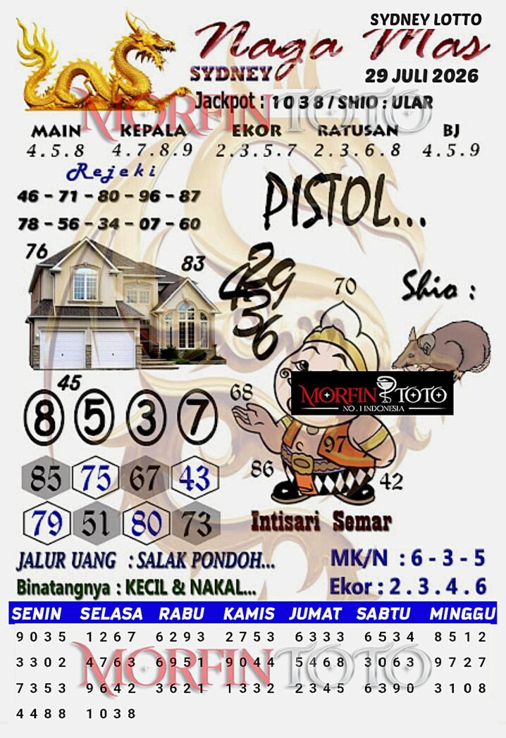 SYAIR TOGEL NAGA MAS SYDNEY LOTTO 29 JULI 2026