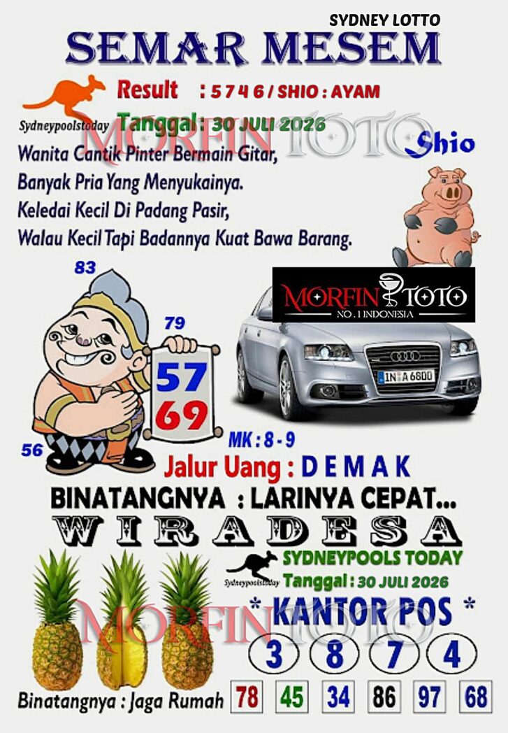 SYAIR TOGEL SEMAR MESEM SYDNEY LOTTO 31 JULI 2026