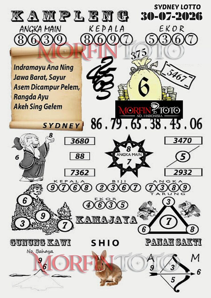 SYAIR TOGEL KAMPLENG SYDNEY LOTTO 31 JULI 2026