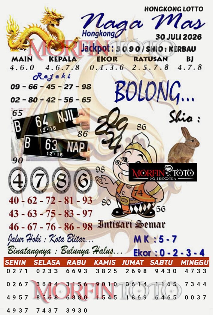 SYAIR TOGEL NAGA MAS HONGKONG LOTTO 31 JULI 2026