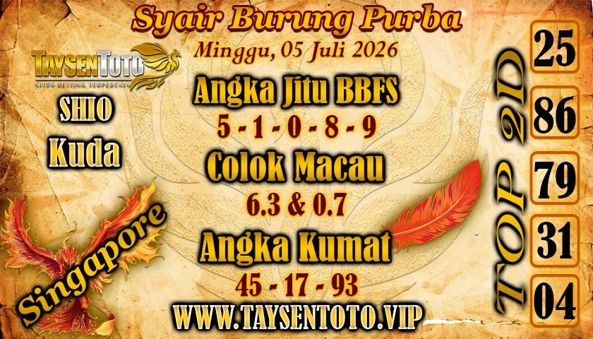 Syair Burung Purba Hari Minggu, 05 Juli 2026