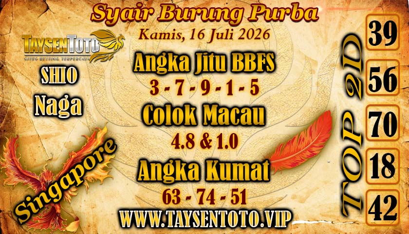 Syair Burung Purba Hari Kamis, 16 Juli 2026