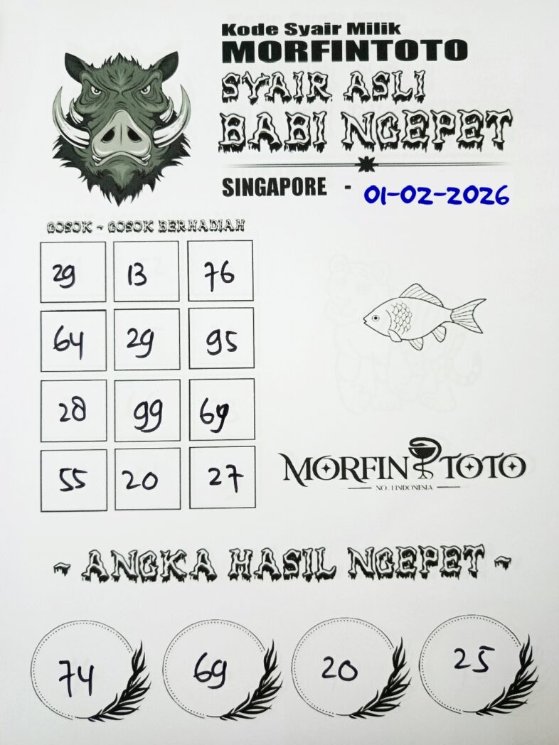 SYAIR TOGEL BABI NGEPET SINGAPORE POOLS 01 AGUSTUS 2026