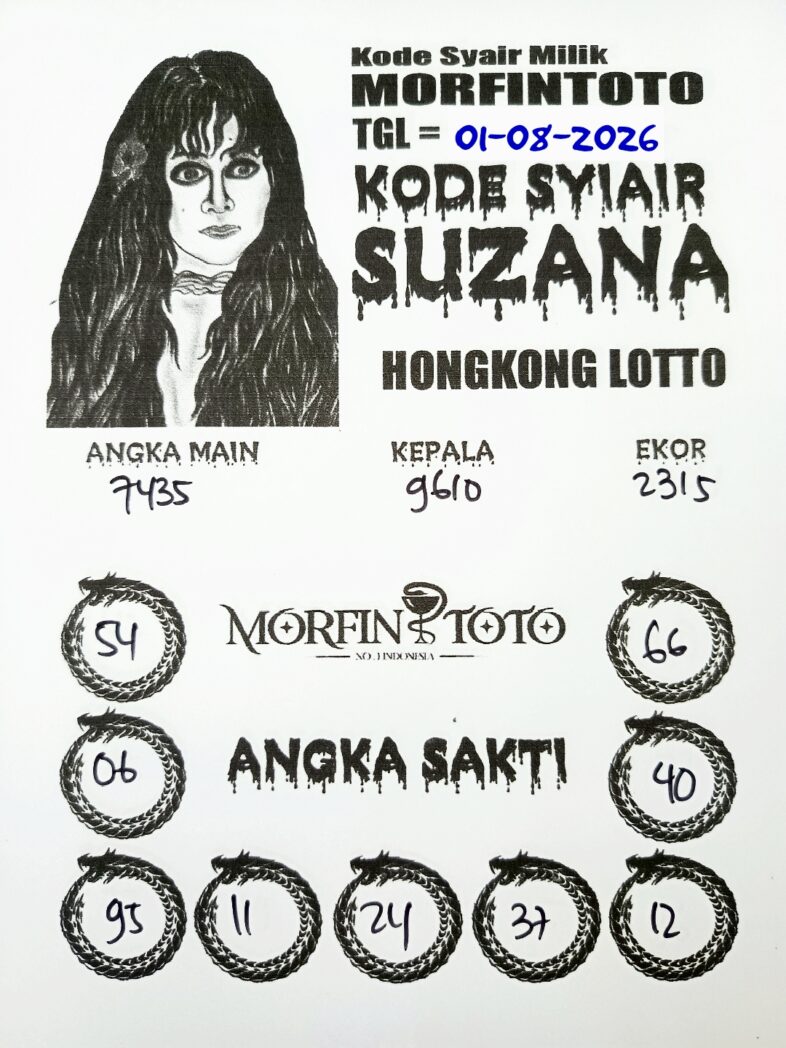 SYAIR TOGEL SUZANA HONGKONG LOTTO 01 AGUSTUS 2026