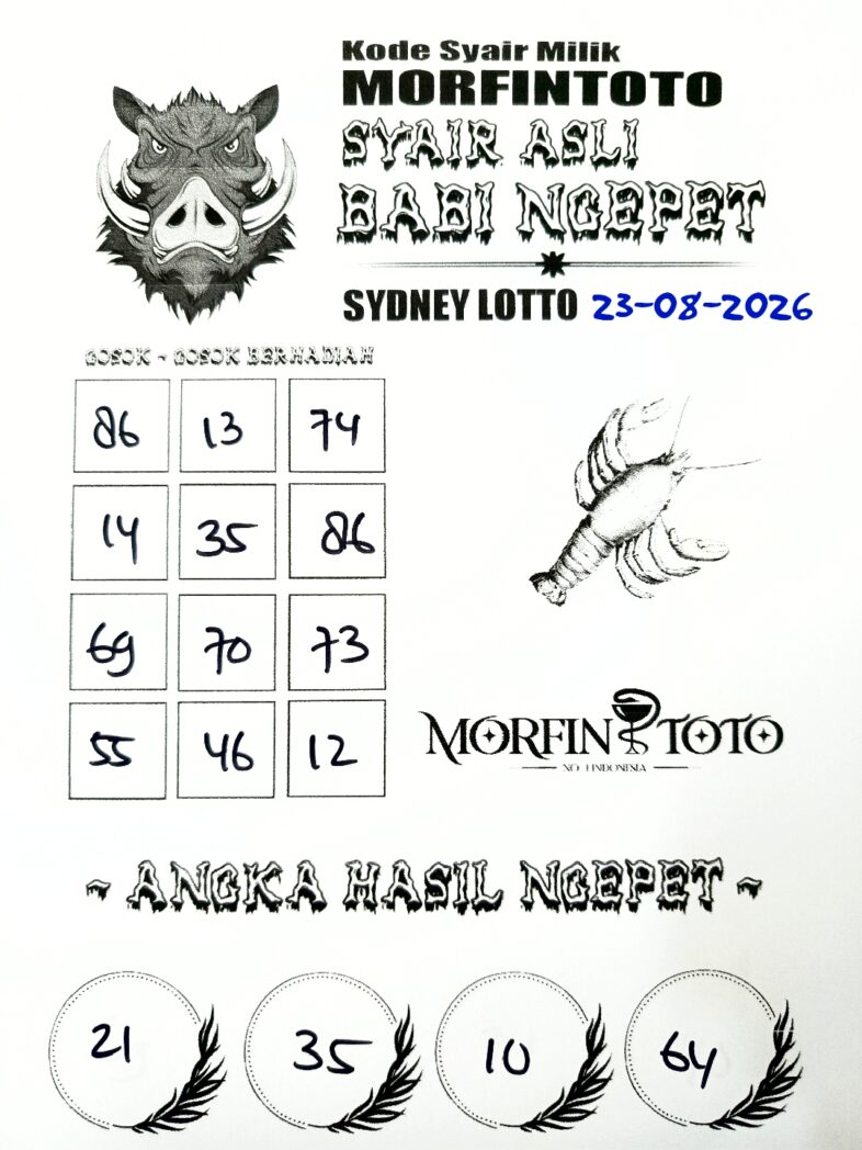 SYAIR TOGEL BABI NGEPET SYDNEY LOTTO 24 AGUSTUS 2426