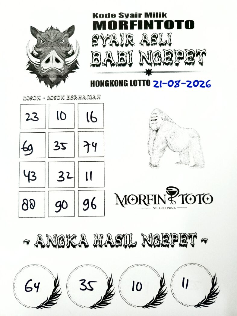 SYAIR TOGEL BABI NGEPET HONGKONG LOTTO 21 AGUSTUS 2126