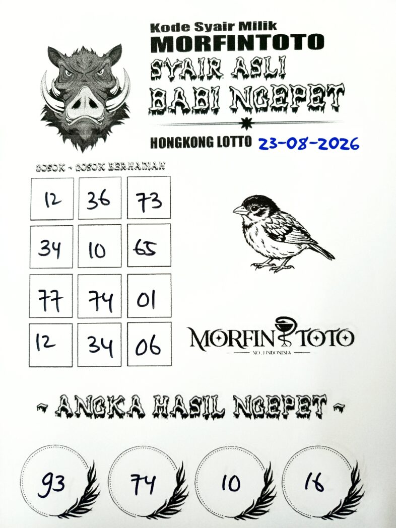 SYAIR TOGEL BABI NGEPET HONGKONG LOTTO 23 AGUSTUS 2326
