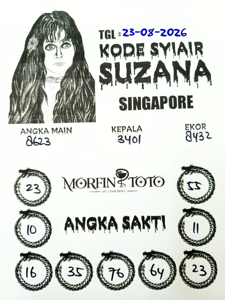 SYAIR TOGEL SUZANA SINGAPORE POOLS 23 AGUSTUS 2326
