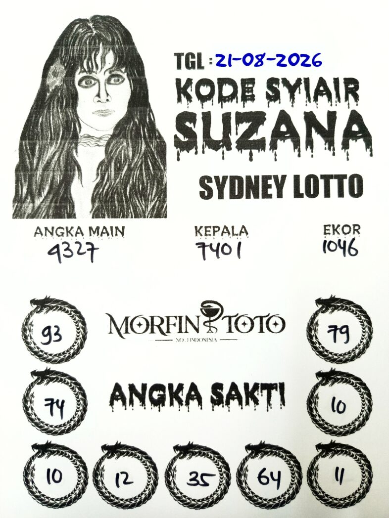SYAIR TOGEL SUZANA SYDNEY LOTTO 21 AGUSTUS 2126