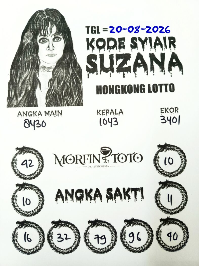 SYAIR TOGEL SUZANA HONGKONG LOTTO 20 AGUSTUS 2026
