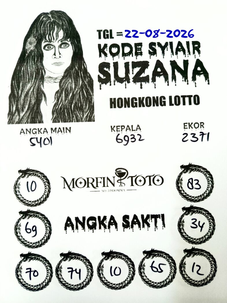 SYAIR TOGEL SUZANA HONGKONG LOTTO 22 AGUSTUS 2226