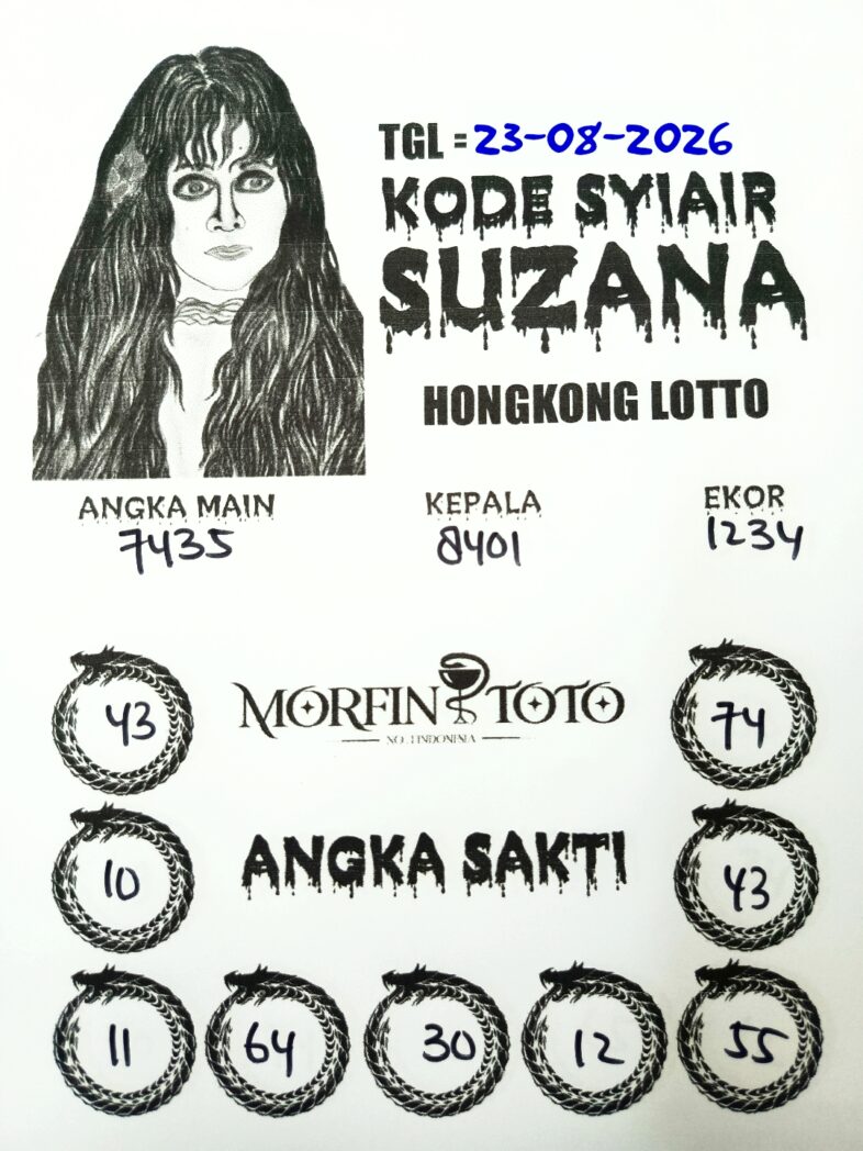 SYAIR TOGEL SUZANA HONGKONG LOTTO 23 AGUSTUS 2326