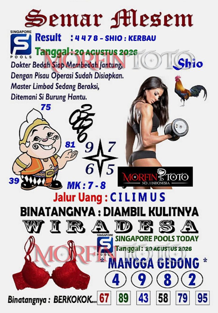 SYAIR TOGEL SEMAR MESEM SINGAPORE POOLS 20 AGUSTUS 2026