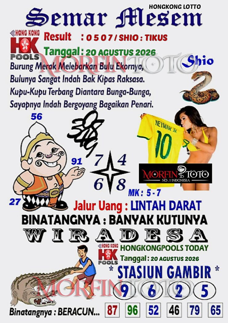 SYAIR TOGEL SEMAR MESEM HONGKONG LOTTO 20 AGUSTUS 2026