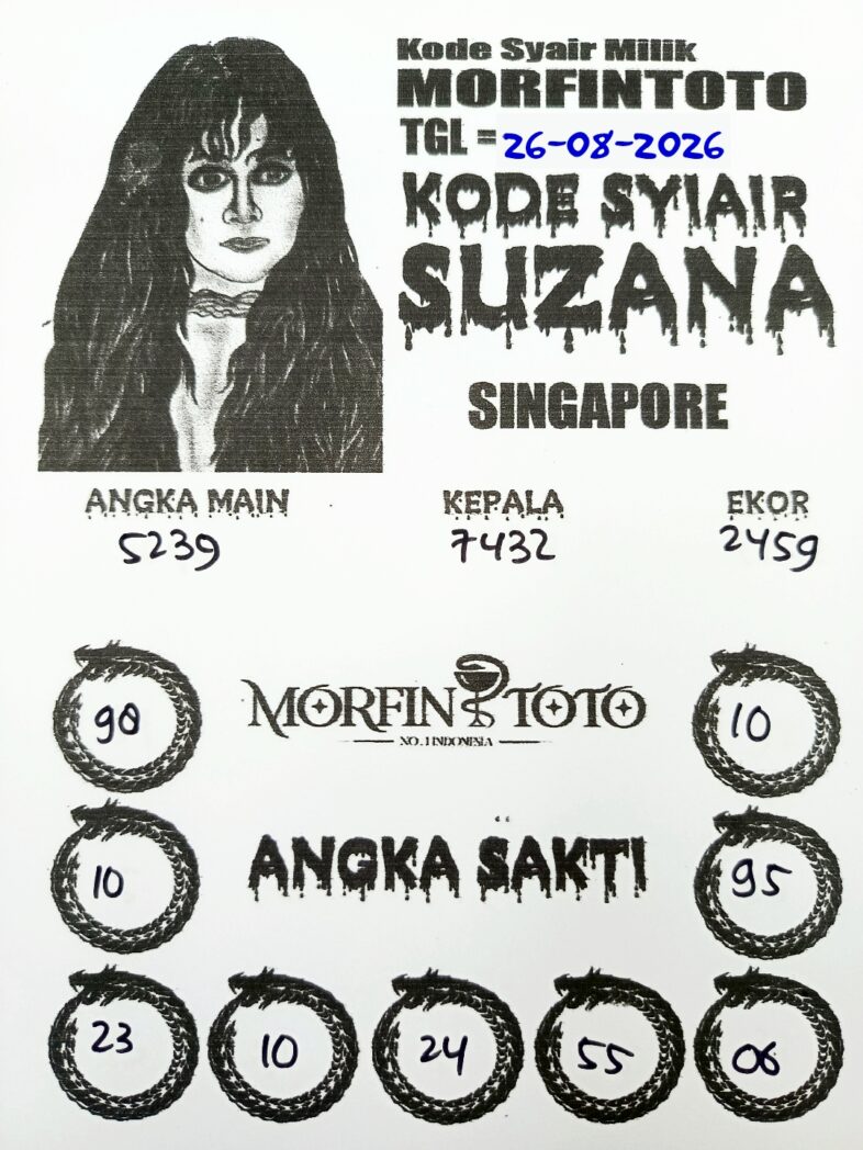 SYAIR TOGEL SUZANA SINGAPORE POOLS 26 AGUSTUS 2626