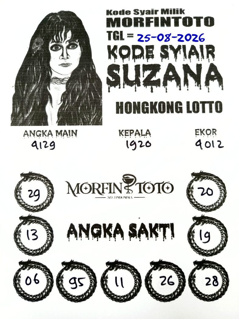 SYAIR TOGEL SUZANA HONGKONG LOTTO 25 AGUSTUS 2526