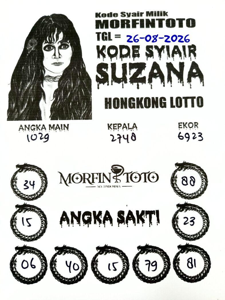 SYAIR TOGEL SUZANA HONGKONG LOTTO 26 AGUSTUS 2626