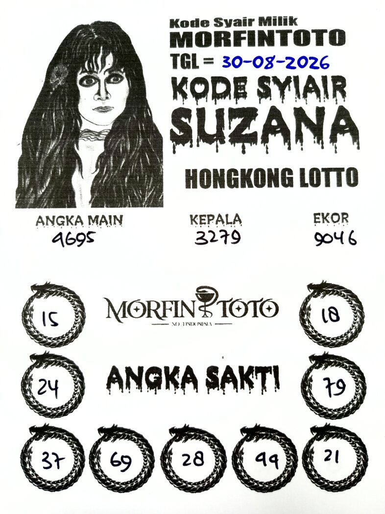 SYAIR TOGEL SUZANA HONGKONG LOTTO 30 AGUSTUS 2026