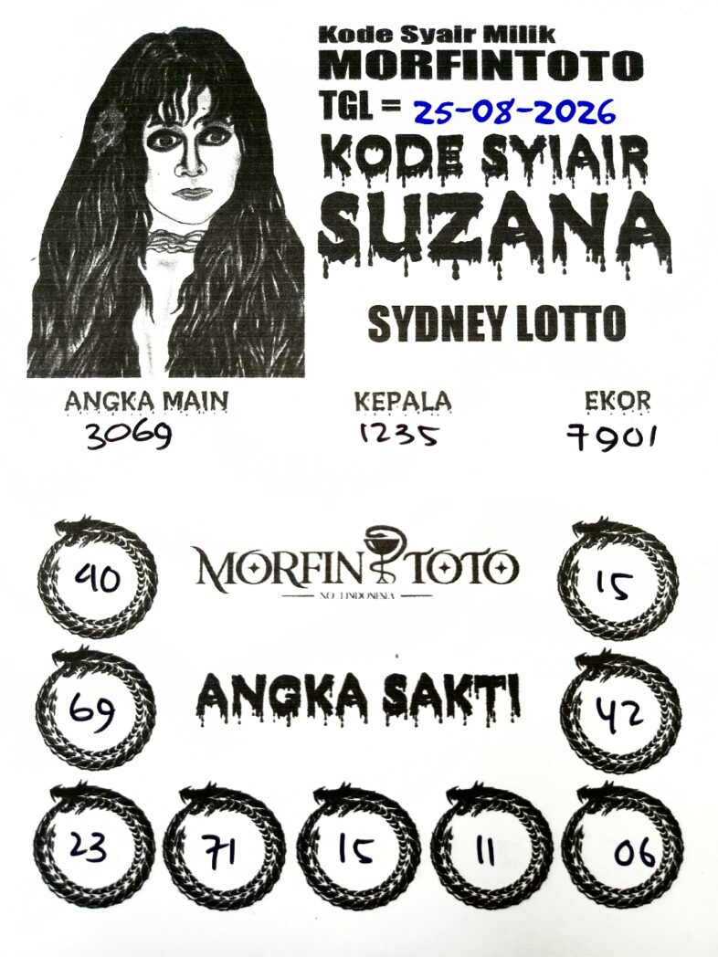 SYAIR TOGEL SUZANA SYDNEY LOTTO 25 AGUSTUS 2526