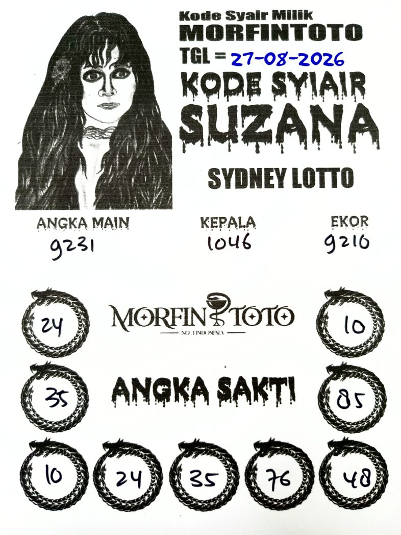 SYAIR TOGEL SUZANA SYDNEY LOTTO 27 AGUSTUS 2026