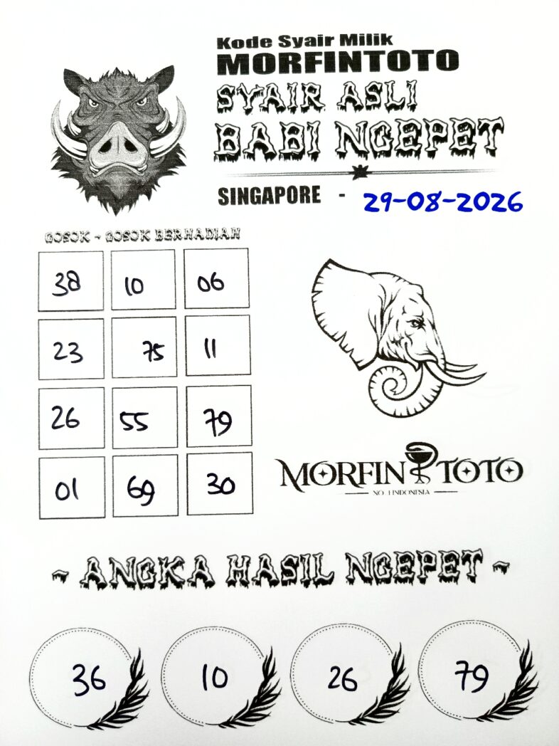 SYAIR TOGEL BABI NGEPET SINGAPORE POOLS 29 AGUSTUS 2026