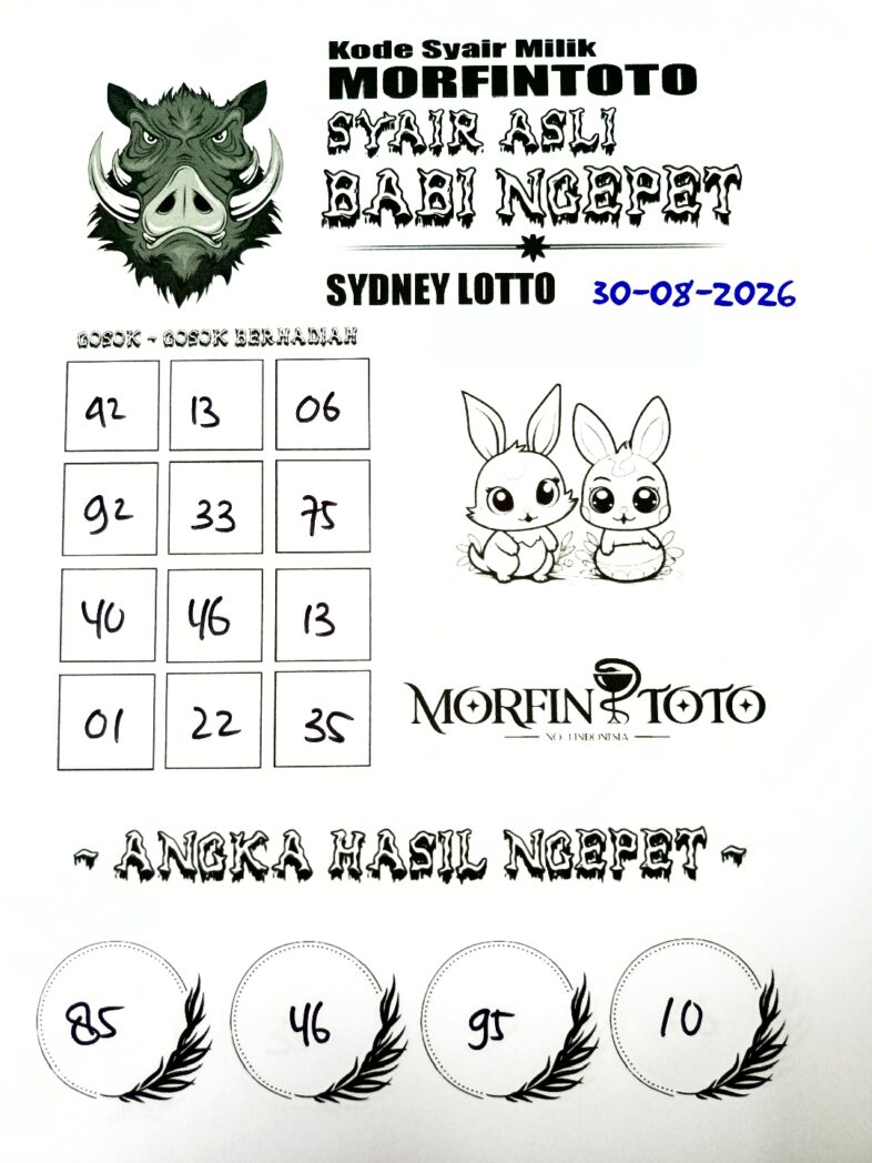 SYAIR TOGEL BABI NGEPET SYDNEY LOTTO 30 AGUSTUS 2026