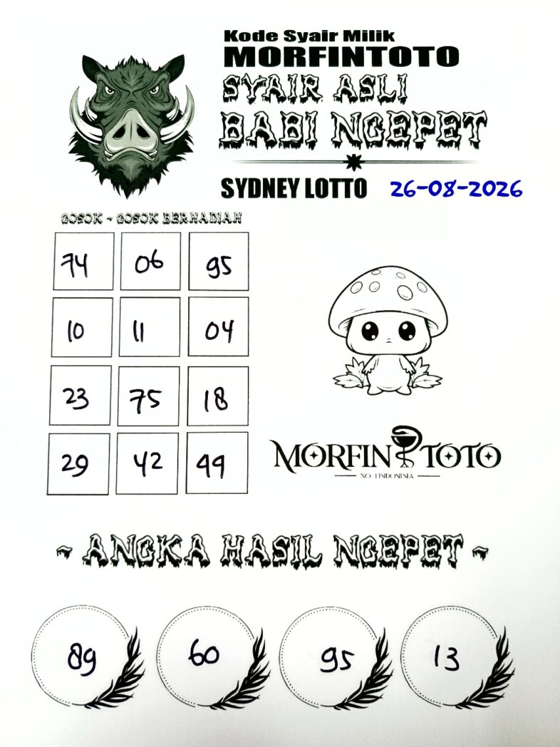 SYAIR TOGEL BABI NGEPET SYDNEY LOTTO 26 AGUSTUS 2626