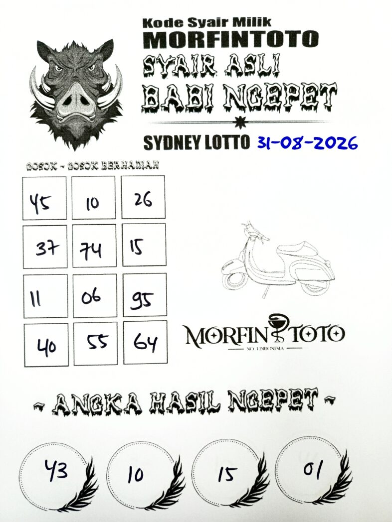 SYAIR TOGEL BABI NGEPET SYDNEY LOTTO 31 AGUSTUS 2026