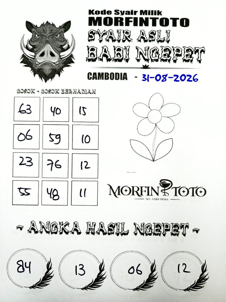 SYAIR TOGEL BABI NGEPET CAMBODIA 31 AGUSTUS 2026