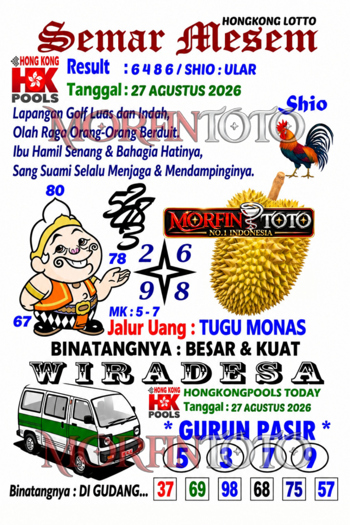 SYAIR TOGEL SEMAR MESEM HONGKONG LOTTO 27 AGUSTUS 2026