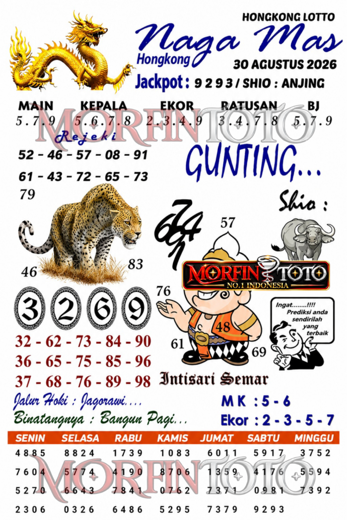 SYAIR TOGEL NAGA MAS HONGKONG LOTTO 30 AGUSTUS 2026