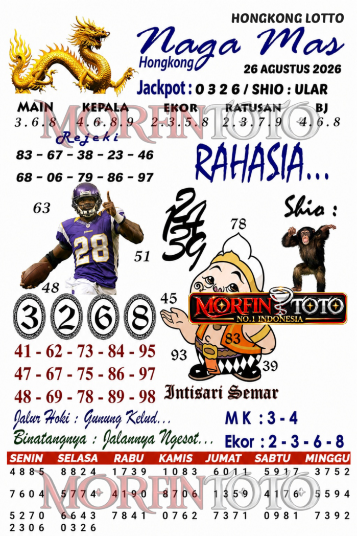 SYAIR TOGEL NAGA MAS HONGKONG LOTTO 26 AGUSTUS 2626