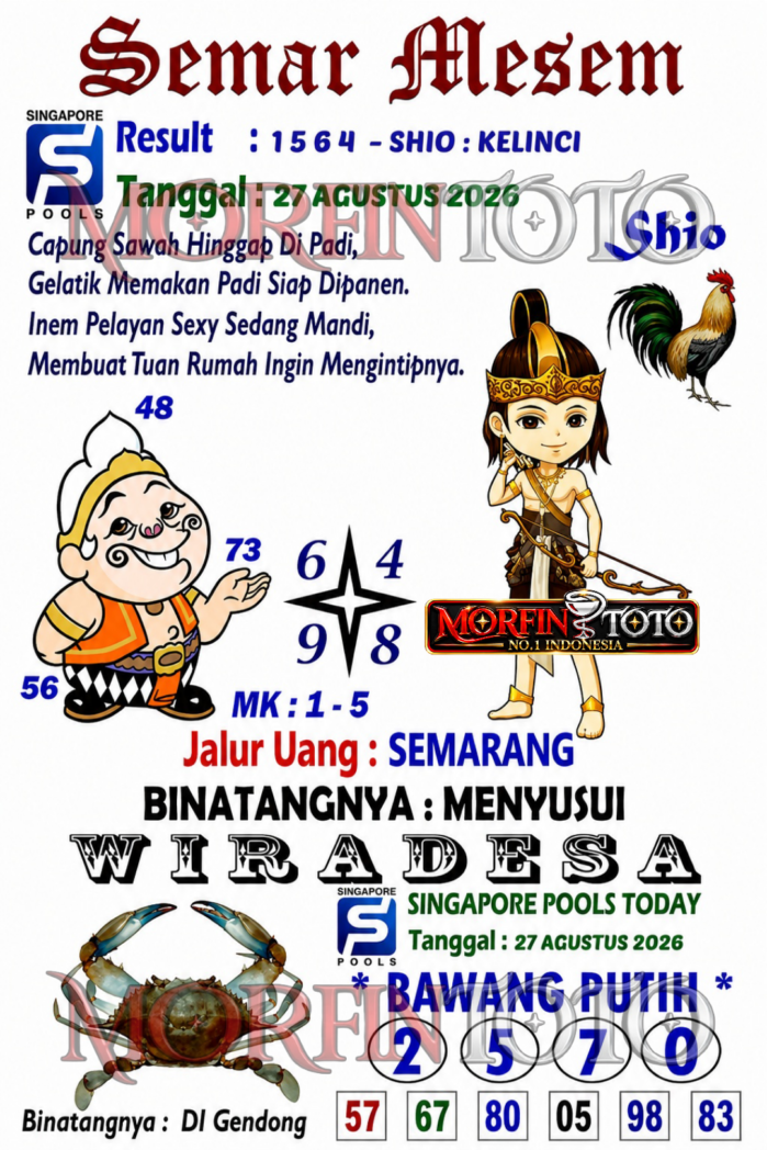 SYAIR TOGEL NAGA MAS SINGAPORE POOLS 27 AGUSTUS 2026