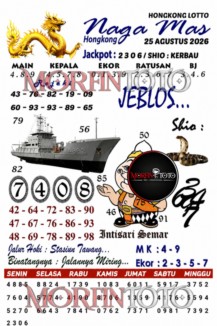 SYAIR TOGEL NAGA MAS HONGKONG LOTTO 25 AGUSTUS 2526