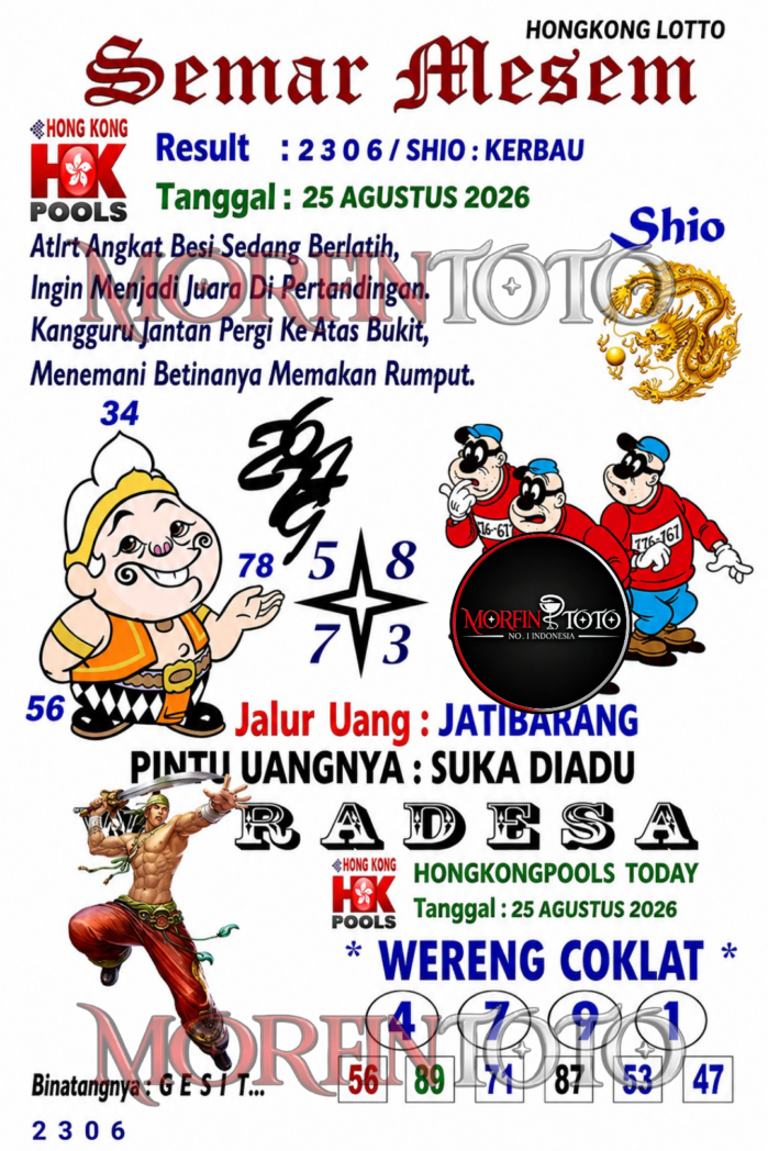 SYAIR TOGEL SEMAR MESEM HONGKONG LOTTO 25 AGUSTUS 2526