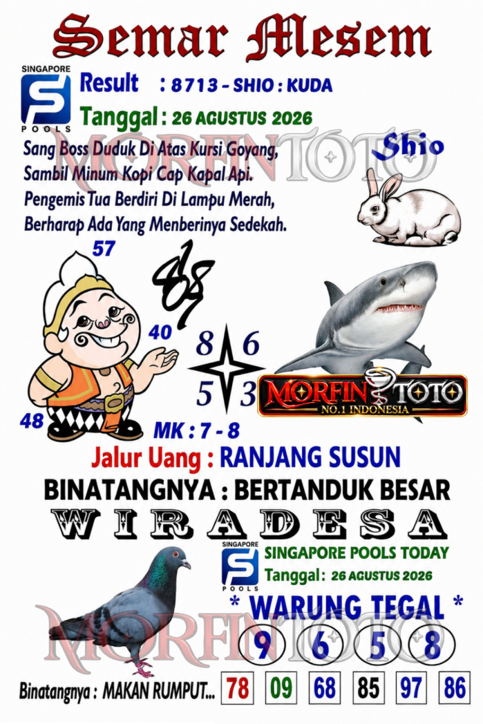 SYAIR TOGEL SEMAR MESEM SINGAPORE POOLS 26 AGUSTUS 2626