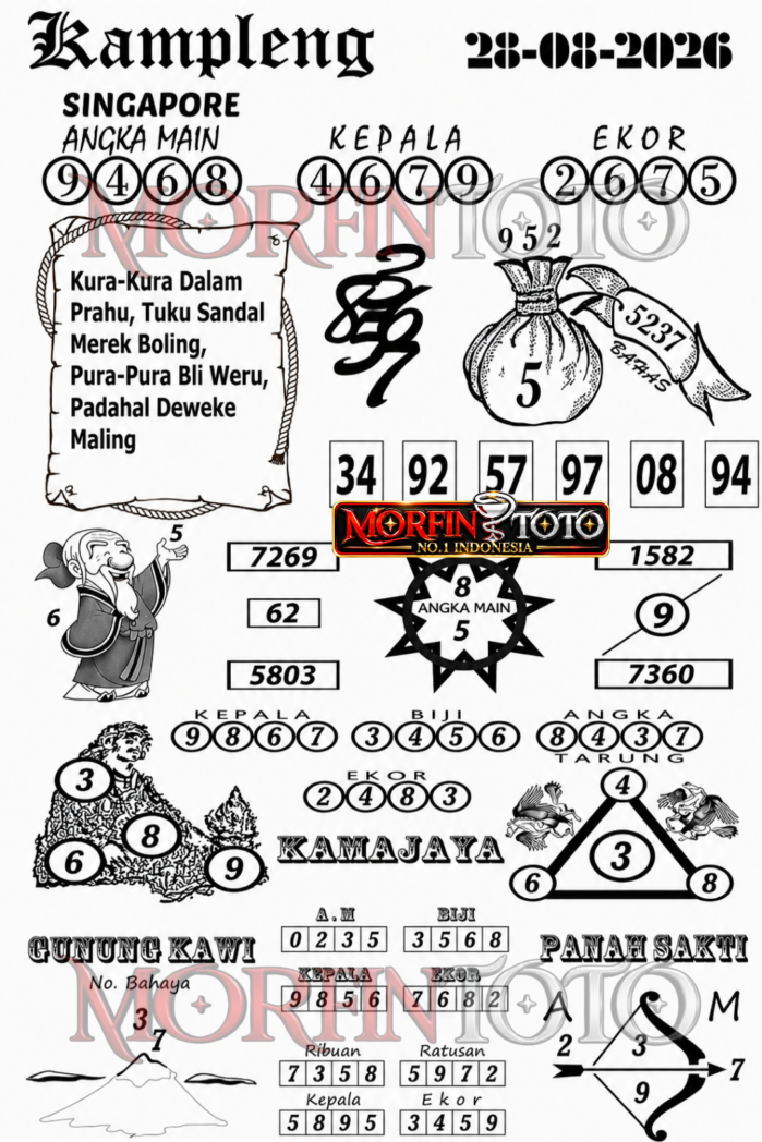 SYAIR TOGEL KAMPLENG SINGAPORE POOLS 26 AGUSTUS 2626