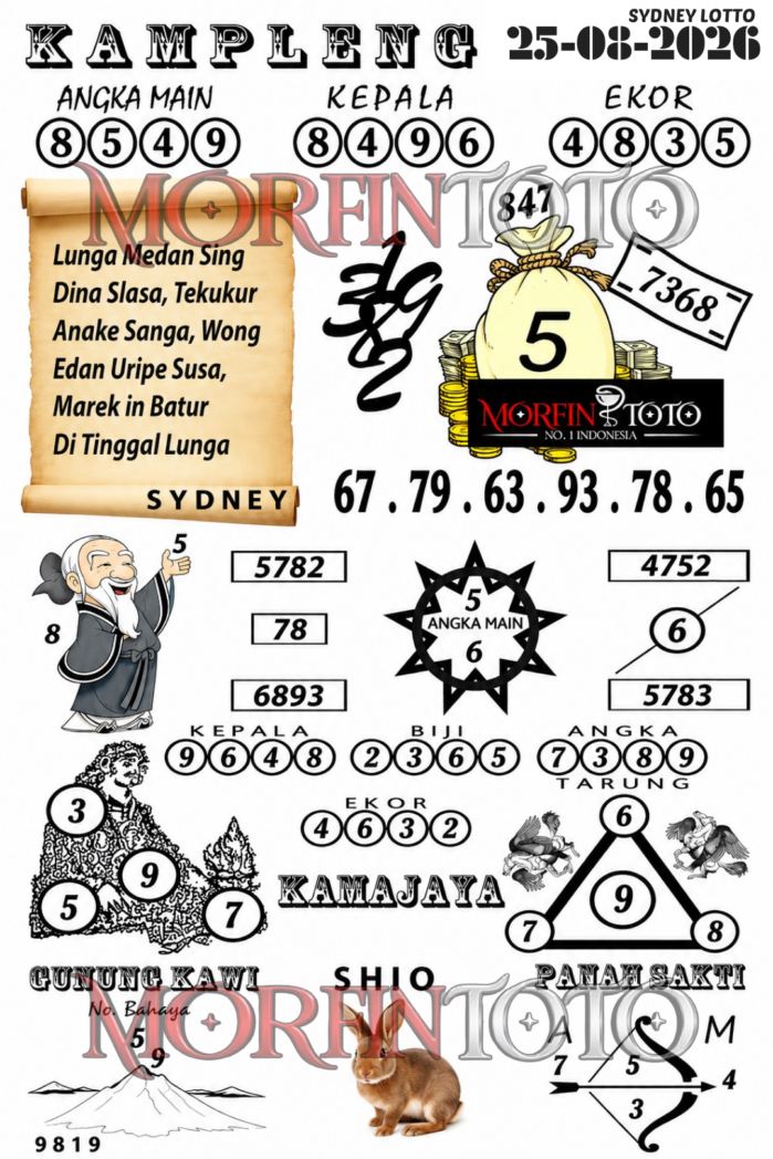 SYAIR TOGEL KAMPLENG SYDNEY LOTTO 25 AGUSTUS 2526