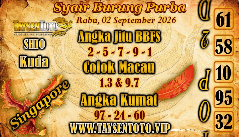 Syair Burung Purba Hari Rabu, 02 September 2026