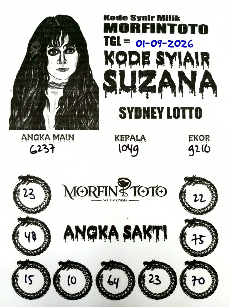 SYAIR TOGEL SUZANA SYDNEY LOTTO 01 SEPTEMBER 2026