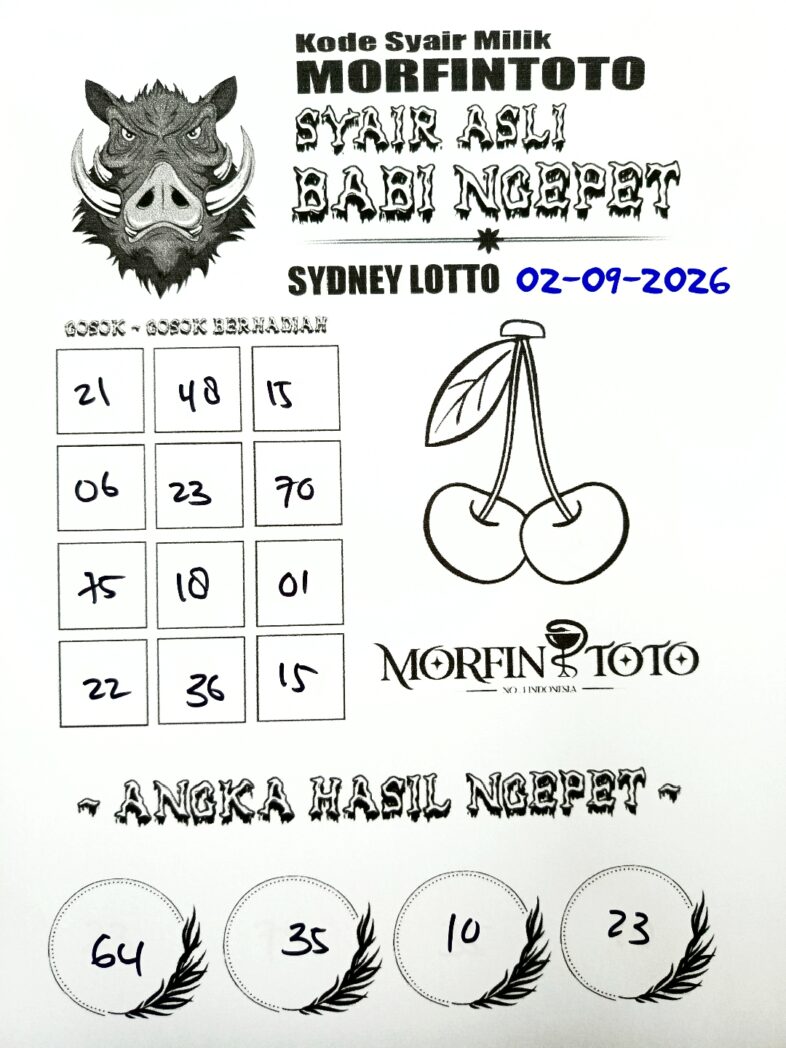 SYAIR TOGEL BABI NGEPET SYDNEY LOTTO 02 SEPTEMBER 2026