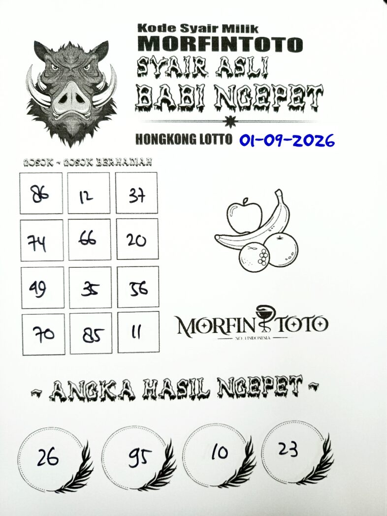 SYAIR TOGEL BABI NGEPET HONGKONG LOTTO 01 SEPTEMBER 2026