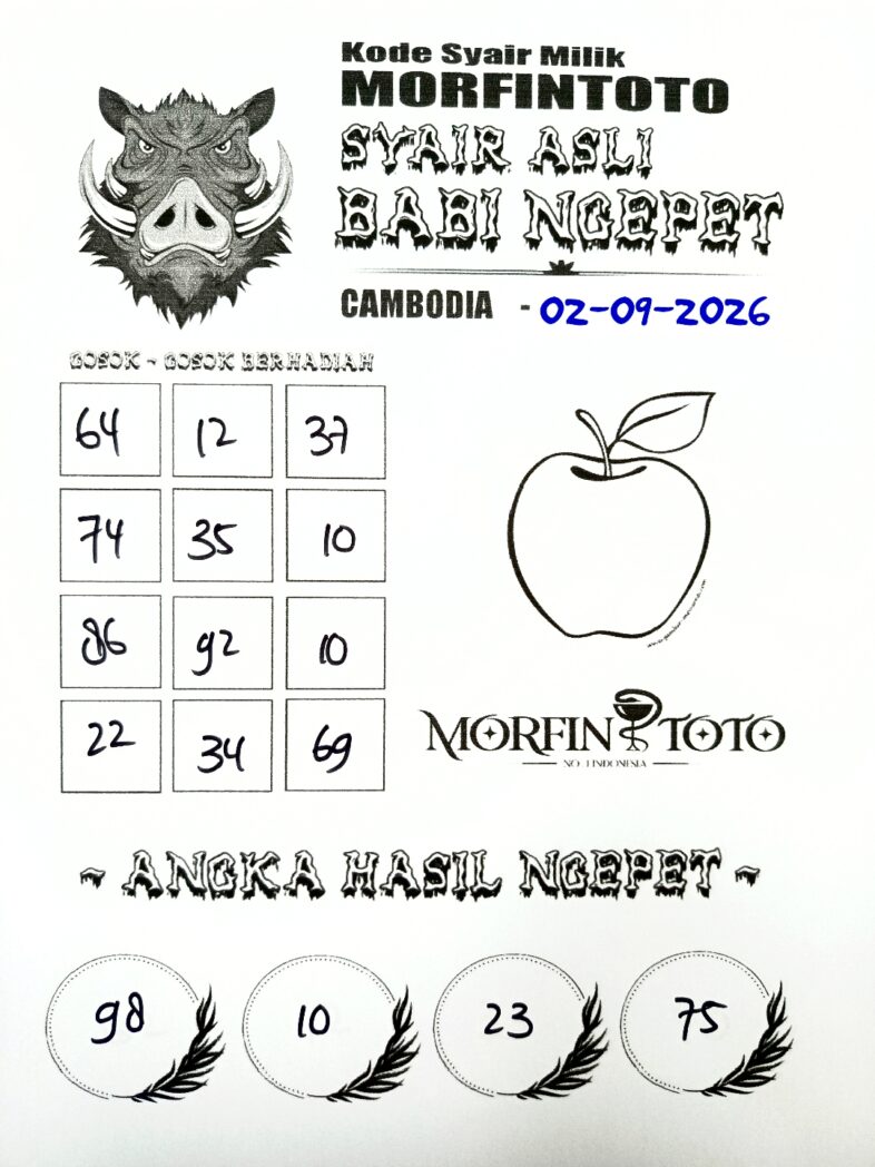 SYAIR TOGEL BABI NGEPET CAMBODIA 02 SEPTEMBER 2026