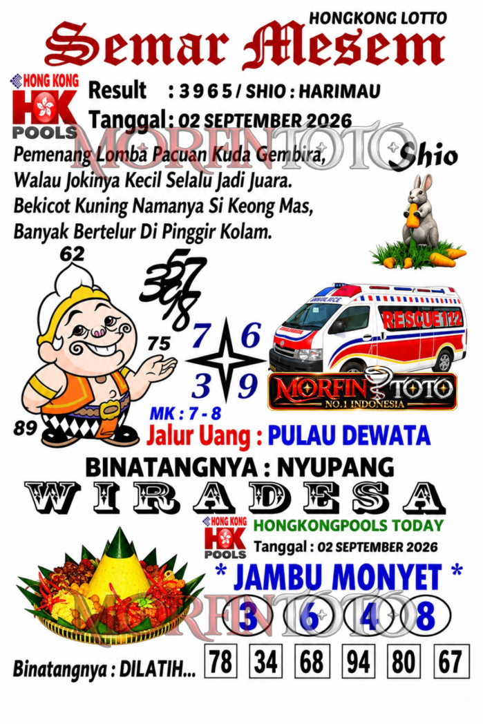 SYAIR TOGEL SEMAR MESEM HONGKONG LOTTO 02 SEPTEMBER 2026