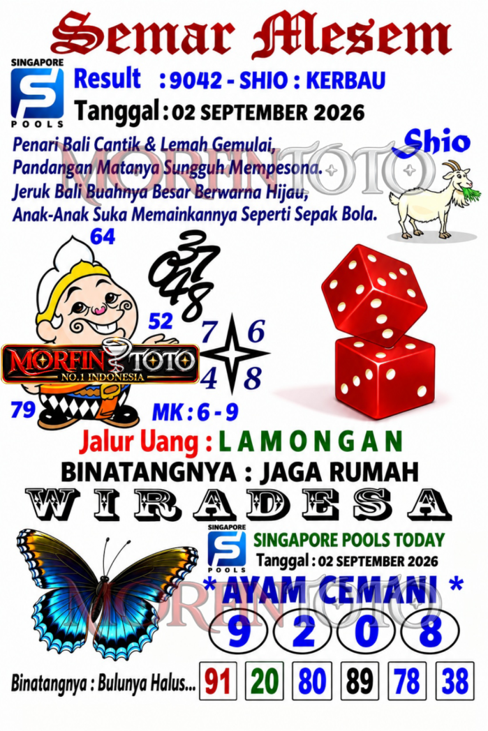 SYAIR TOGEL SEMAR MESEM SINGAPORE POOLS 02 SEPTEMBER 2026