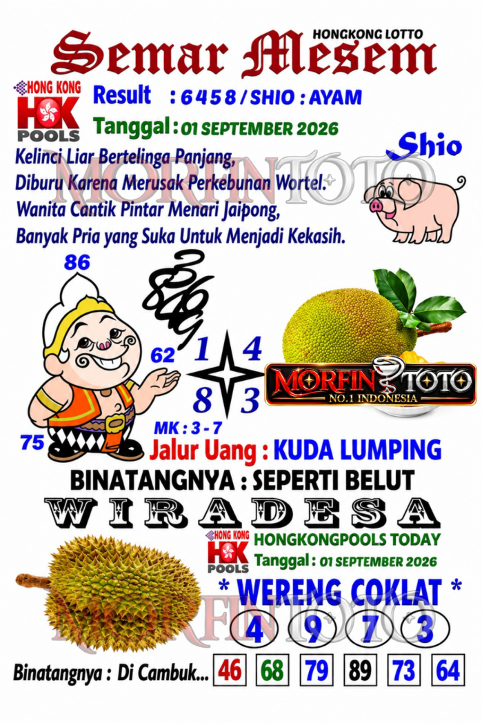 SYAIR TOGEL SEMAR MESEM HONGKONG LOTTO 01 SEPTEMBER 2026